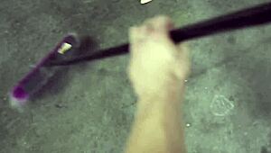 Stepmom strips naked and shows stepson her blowjob skills