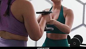 Sarah Arabic Disrupts Nicole Arias' Workout with Selfies and Deepthroat.