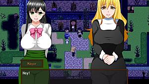 In this NTR hentai RPG, boy hero Ken gets cuckolded by grandpa in haunted house ep4 😈