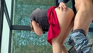 Hidden cam: Argentinian stepsister sucking cock in the gym! 😏