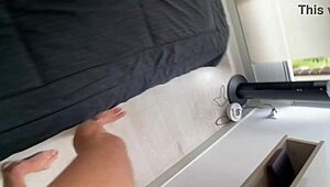 Gorgeous 18-year-old petite skinny Latina in POV teen scene.