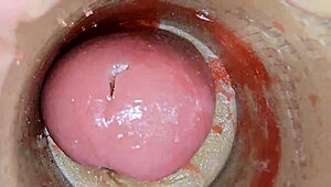 Camera captures deep pussy ejaculation asmr