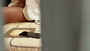 Spying on sexy Mexican university companion's ass under miniskirt during promotion trip