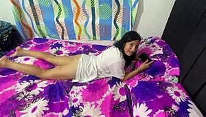 does the pervert stepfather stick his dick into the stepdaughter's pussy under care?