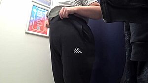 The camera watches a curvy milf change in satin panties