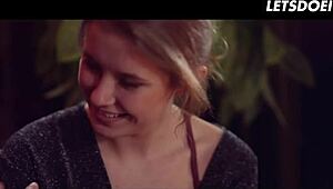 'oh god, i'm receiving my first ever squirting orgasm from muff diving,' moans the 18-year-old czech lesbian.