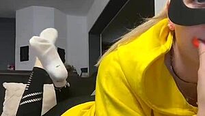 Enjoy the sight of barefoot girl in dirty nike socks feetworld fetish with smelly feet sensation