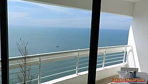 ladyboy amy gives high-class service to a new guy.