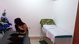 Nurse Dresses as Business Woman, Masturbates in Doctor's Office