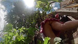 Big Ass Country Wife Teaches Lazy Brother-In-Law How To Prune Fruit Tree! He Records Her Skirt Panties Hidden!