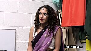 Stealing desi cougar gets busted and fucked hard on the office desk 😈