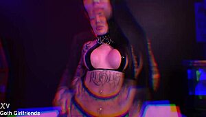 Tattooed bombshell Lacey Jayne enjoys rough fucking from big cocks