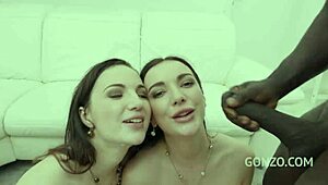 brunette sluts kristy black and lady gang intensely share five cocks in wild dp and dap gangbang
