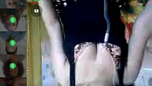 Pregnant woman chats on Camfrog