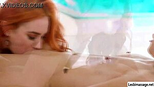 Sexy Redhead Masseuse Massages Client With Tits