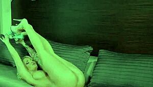 Dolled up daisy monroe engages in sexy solo masturbation