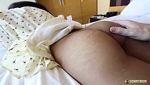 Gorgeous asian babe gets pov pounding