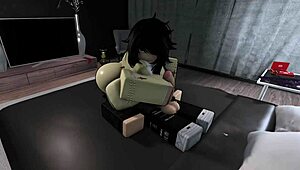 Fucking and cumming very hard in my friend tomoko on roblox
