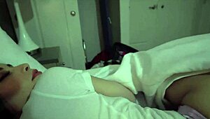 Step brother and sister share bed for naughty fun 😏