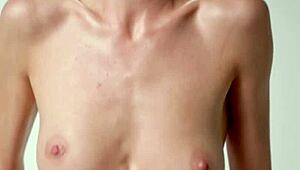 Skinny teen 18+ jane f bounces on ball showcasing her firm tits