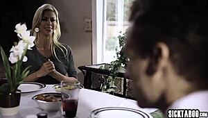 Perverted Stepmom Seduced Stepson and Girlfriend in Threesome!