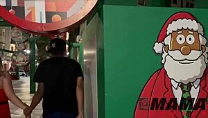 She craves ass play in sheer lingerie on Christmas Eve.