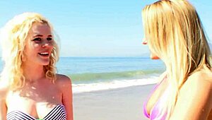 cali and catie licking pussy on the beach