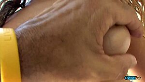 Babe with tan lines rides hard cock after face fucking