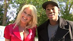 Blonde milf fucks big black cock intensely