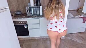 The wife cheats on her husband, and her stepson knows, leading her to fuck him too.