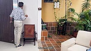 Stepdad Catches College Girl With Nerd Boyfriend