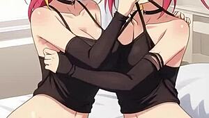 In this AI anime lesbian scene, she licks pussy and gets a big cum surprise in mouth