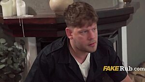 Busty MILF entertains bodyguard's monster cock in her holes!