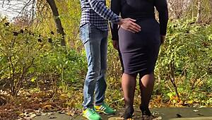 Mother-in-law caught peeing in the outdoors