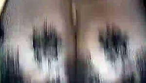 I fuck huge natural tits from above in stockings