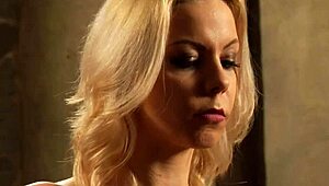 Naughty lesbian slave masturbates and orgasms using mistress's panties.