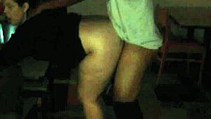 Feeling the thrill of getting busted while fucking publicly in the hotel cafeteria