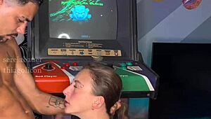 I invited my neighbor to play video game and she let me fuck her pussy