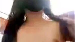 Quietly fucking the friend's plump wife while he jerks off in the bedroom