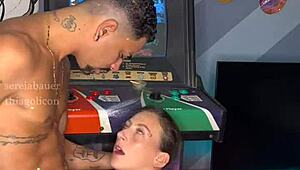 I invited my neighbor to play video game and she let me fuck her pussy