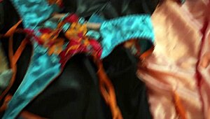 French amateur fucks pussy in lingerie