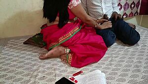 Indian teacher grabs student's big cock from pocket while looking for cigarette and gets fucked