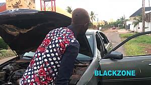 her car broke down on the road and a young stranger offered help in the bedroom