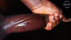 I cum so hard with my big black cock moaning loudly