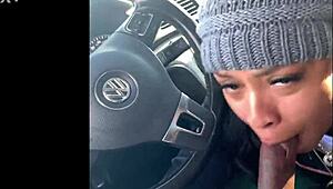 ebony snowboarder gives blowjob