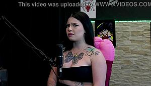 Kalyca Admits Cheating with Sixteen People! She Strips as a Stripper on Sheer Red.