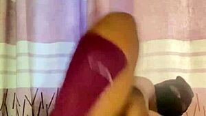 Whore masturbates with dildo