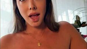 Ana Rothbard, sexy brunette hotwife, masturbates enticingly