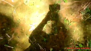 Indian college girlfriend fucks outdoor in bush with lover