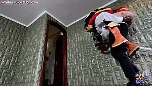 zne cosplay features megumin from konosuba with waifus juice in a free scene